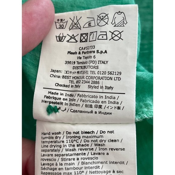 RA-RE Womens Dress‎ Swim Cover Up Ruffle Neck Silk Blend Green 44 IT 6-8 Logo - Picture 9 of 11